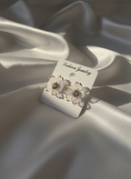 Floral Crystal Stud Earrings – Elegant Statement Accessories for Women