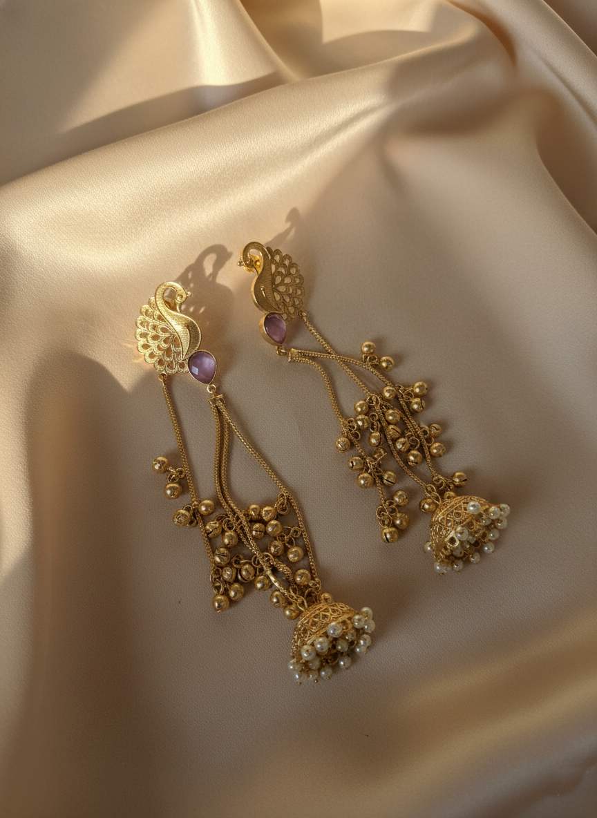 Kashmiri Peacock Earrings – Trending Wedding Season Traditional Jewelry