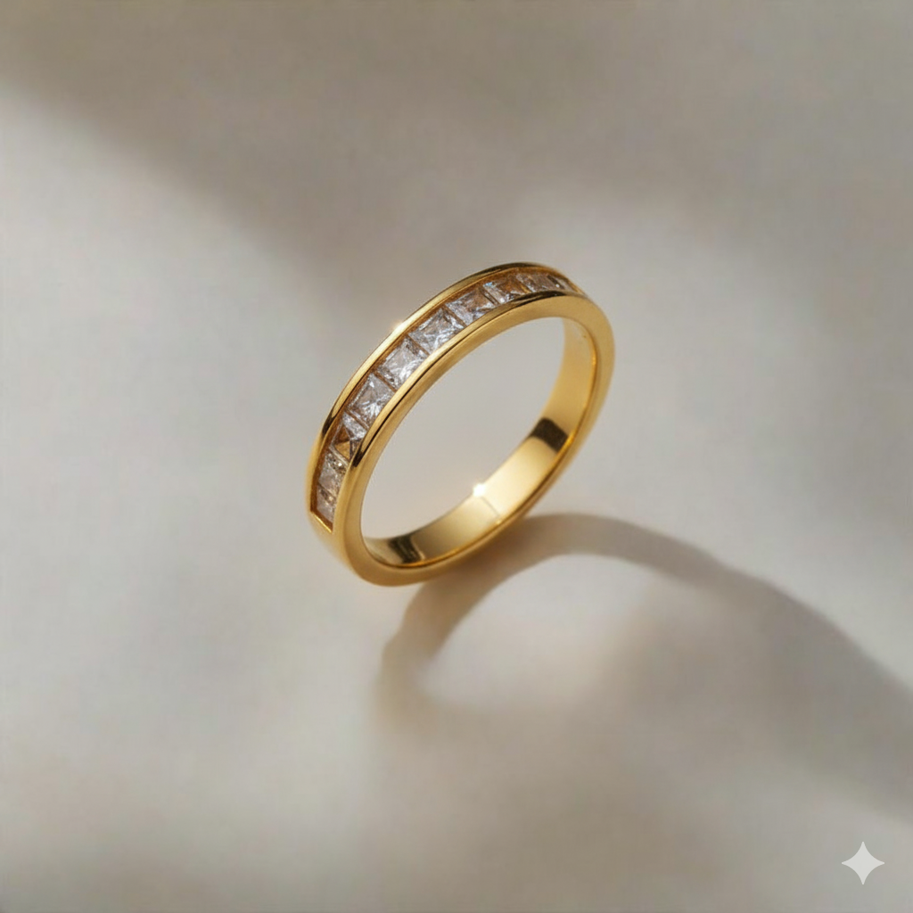 Minimalist Channel Gold Ring
