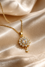 Aurora Bloom – Micro-Plated 1 Carat Gold Pendant Necklace